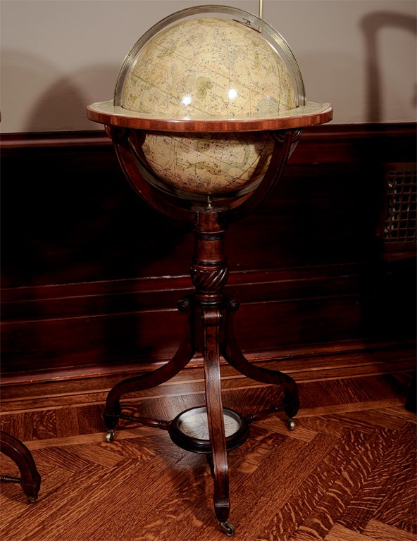 Pair of Library Globes Showing Discoveries in Texas For Sale 3
