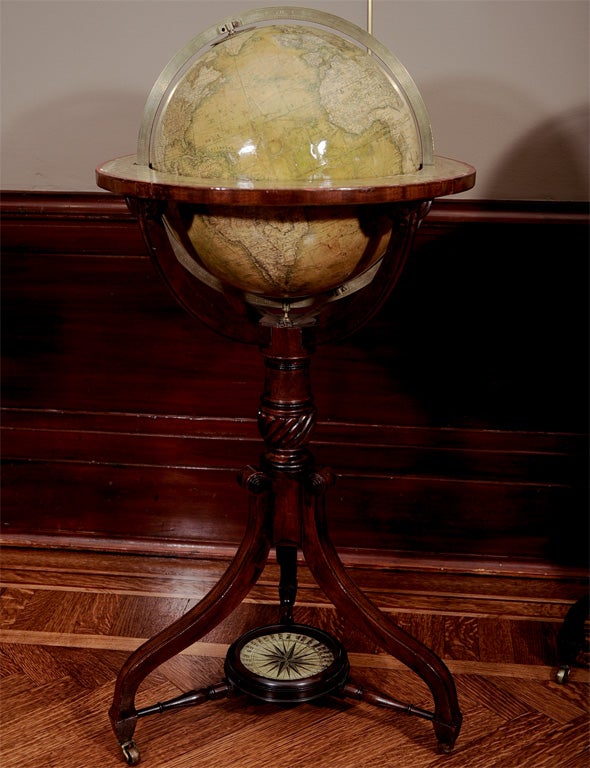 Pair of Library Globes Showing Discoveries in Texas For Sale 4
