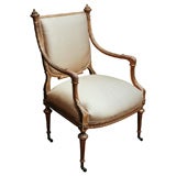 Louis XVI Style Gold Gilt Arm Chair