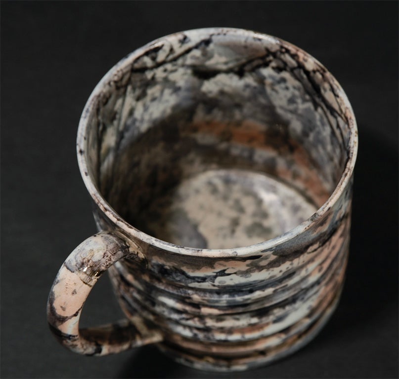 Neoclassical Large and Unusual English Pearlware Pottery Mug