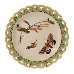 9 Wedgwood Majolica Pierced Plates Birds and Butterflies