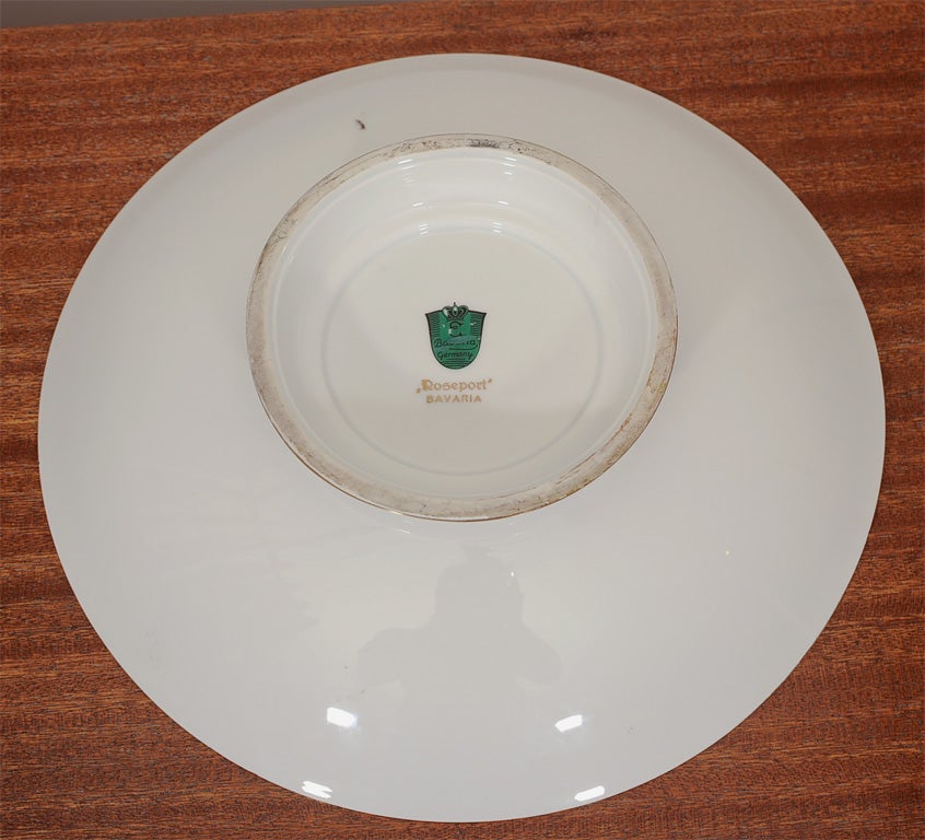 Bavarian White and 24K Gold 'Roseport' Porcelain Dish 1