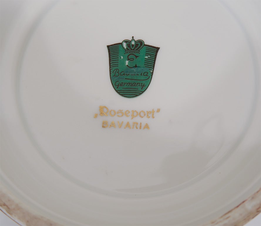 Bavarian White and 24K Gold 'Roseport' Porcelain Dish 2