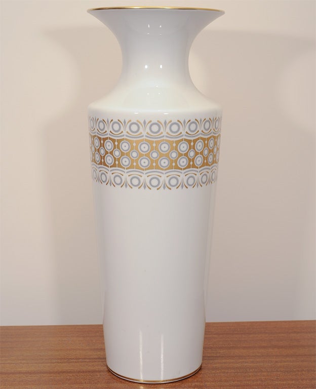 Glazed Overscaled Bavarian Porcelain and Gilt Vase by Jaeger and Co.
