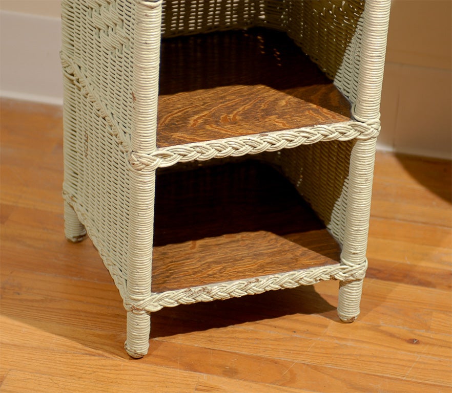 Reed 1920's American Wicker Telephone Side Table