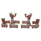 Exceptional Complete Capo di Monte Table Surround & Candlesticks 11