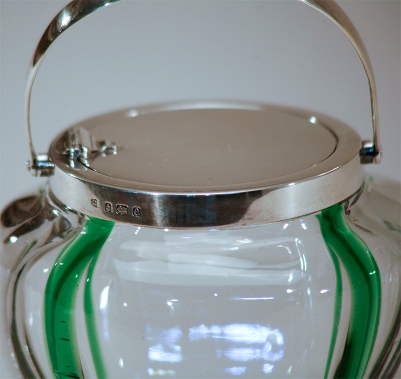 crystal biscuit barrel with lid