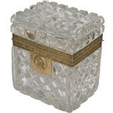 A CHARLES X CUT GLASS BOX.  FRENCH, CIRCA 1925