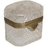A CUT GLASS BOX.. FRENCH,  LATE 19th CENTURY