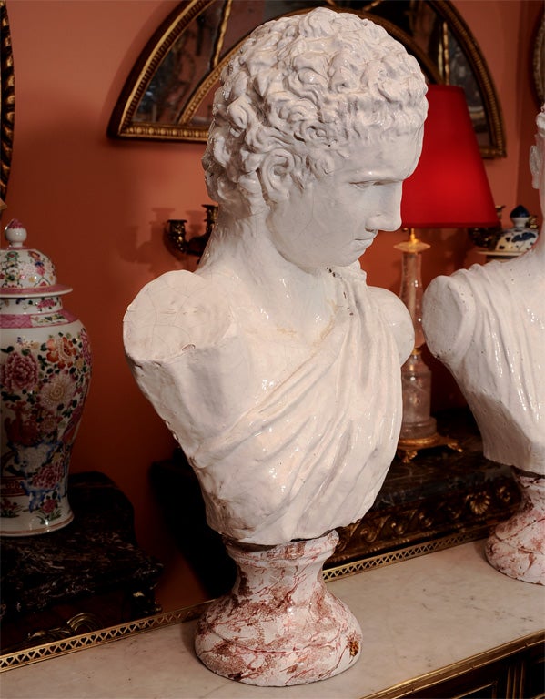 19th Century Pair of Neo Classic Roman Terracotta Busts