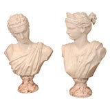 Pair of Neo Classic Roman Terracotta Busts