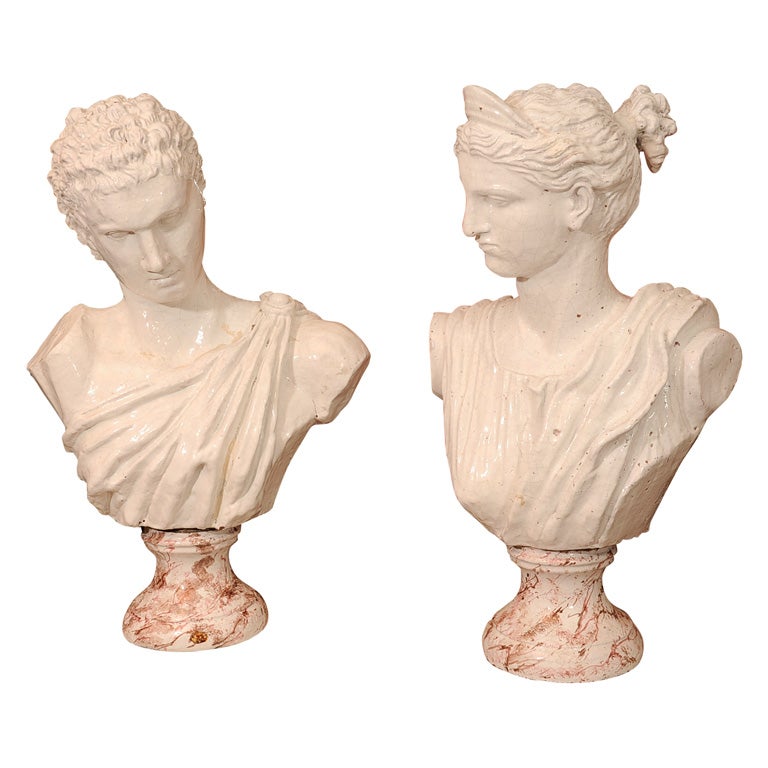 Pair of Neo Classic Roman Terracotta Busts