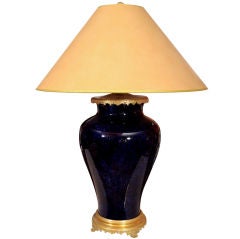Large Cobalt Porcelain Lamp
