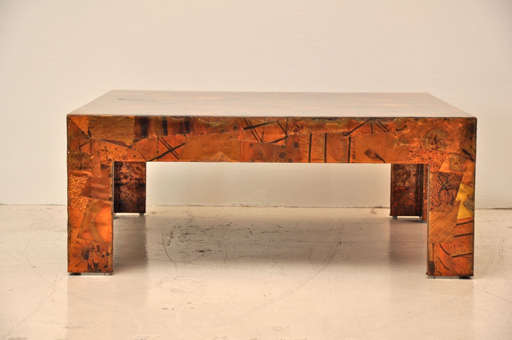 American Square Copper And Resin Coffee Table