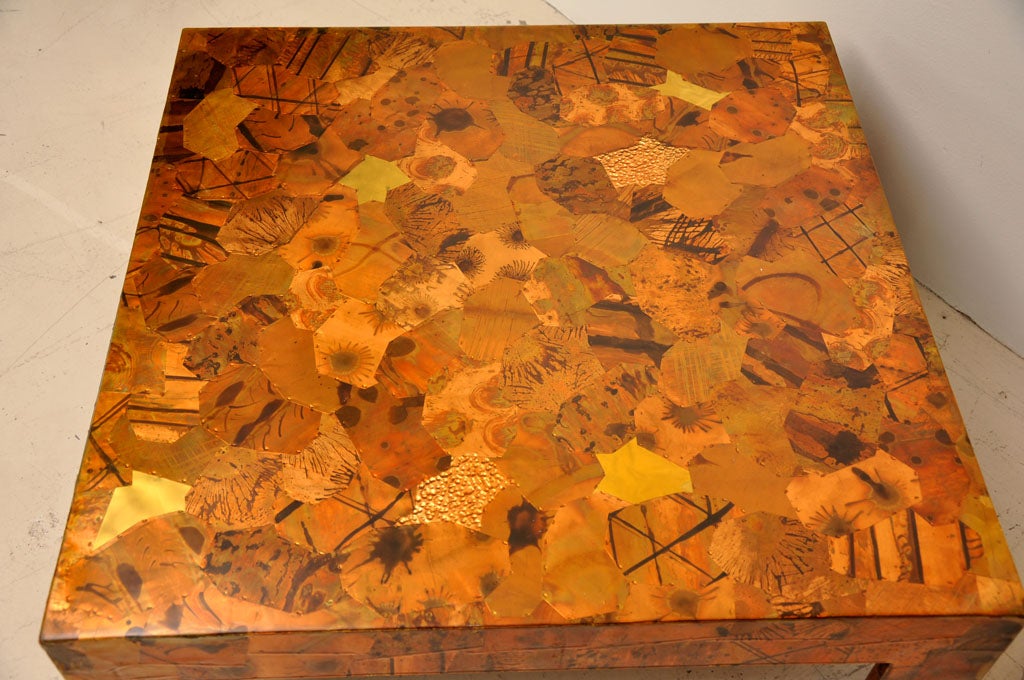 Square Copper And Resin Coffee Table 4