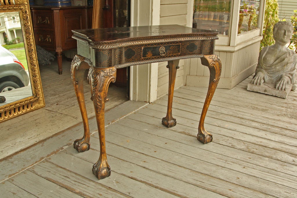 JAPANNED CARD TABLE