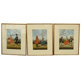 SET OF 3  MOGUL GOUACHE PAINTINGS
