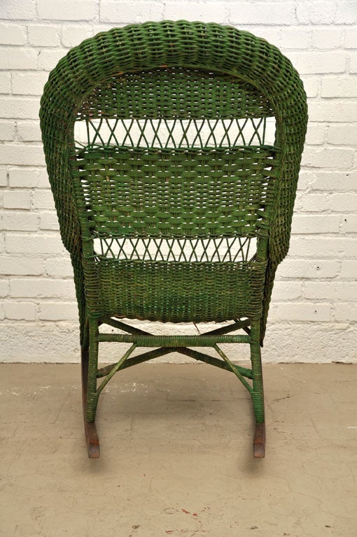 Mid-20th Century Vintage Wicker Rocking Chair