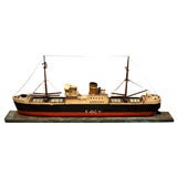 Vintage Hand Carved Wood Ship Model "Bilderdijk" Amsterdam