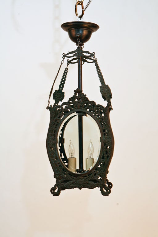 Early Lantern with Oval Beveled Glass