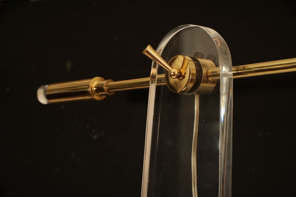Lucite and Brass Lamp 1