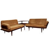 Vintage Double Sofa and Side Table Sectional Unit by John Stuart