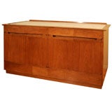 Rare William Pahlmann Sideboard in Blonde Mahogany w/ Marble Top