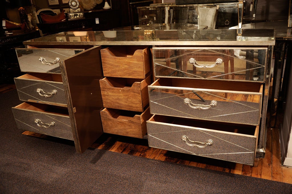 20th Century Mid Century Mirrored Dresser by Bassett Furniture