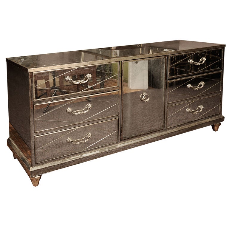 Mid Century Mirrored Dresser by Bassett Furniture