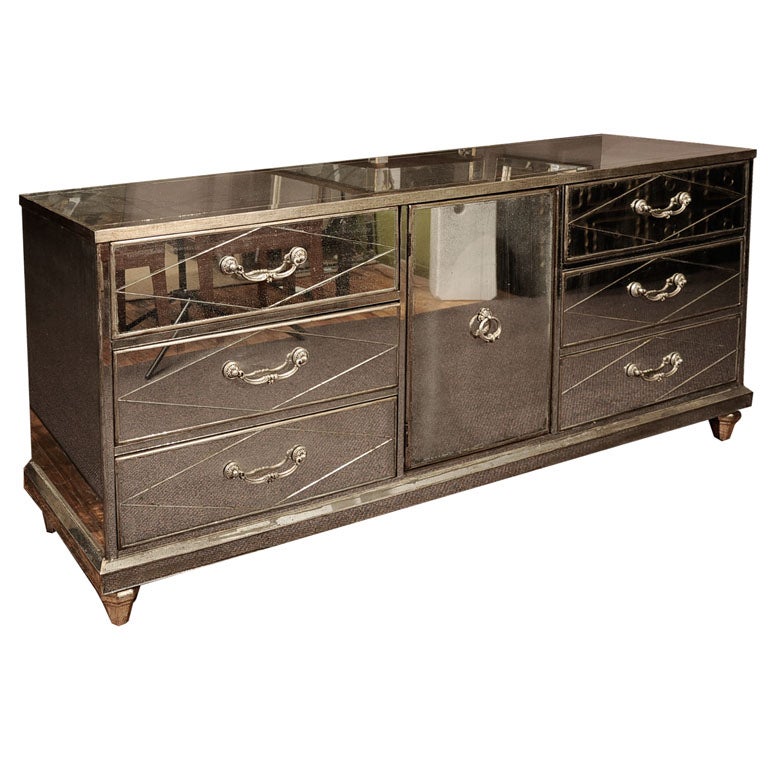 Mid Century Mirrored Dresser By Bassett Furniture At 1stdibs