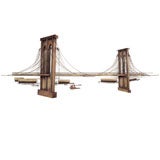 Signed "Brooklyn Bridge" Metal Wall Sculpture by Curtis Jere
