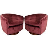 Pair of Barrel Back Swivel Chairs by Milo Baughman c. 1970s