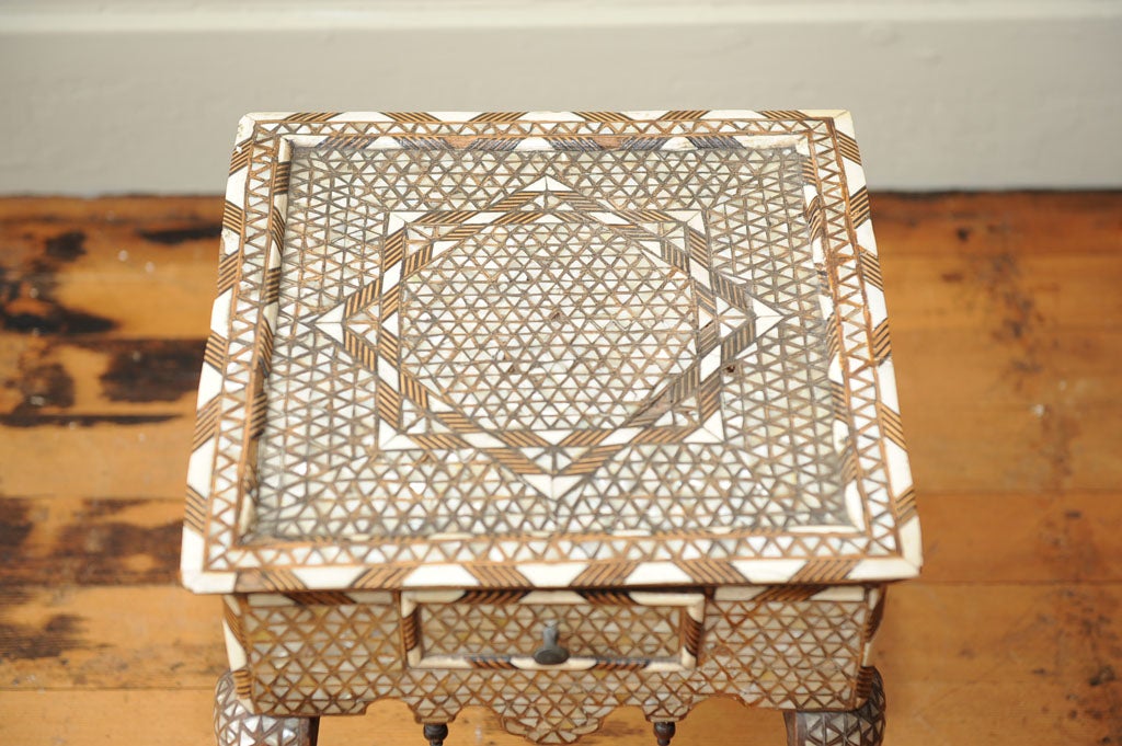 20th Century Moroccan Bone and Mother of Pearl Tabouret