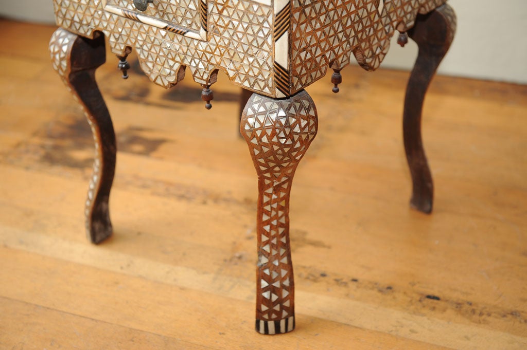 Moroccan Bone and Mother of Pearl Tabouret 2