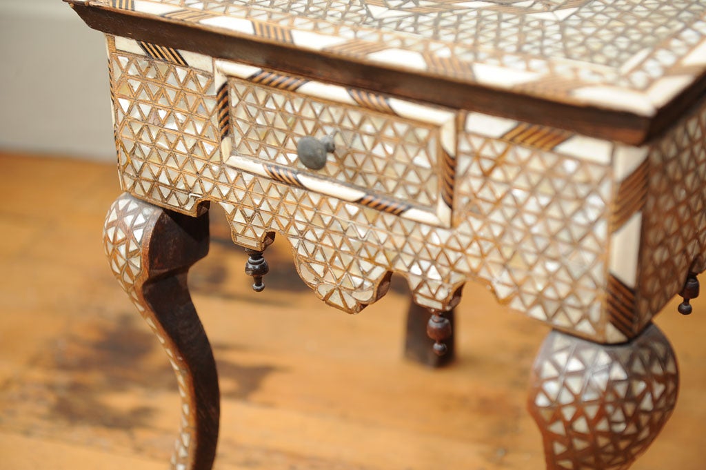 Moroccan Bone and Mother of Pearl Tabouret 3