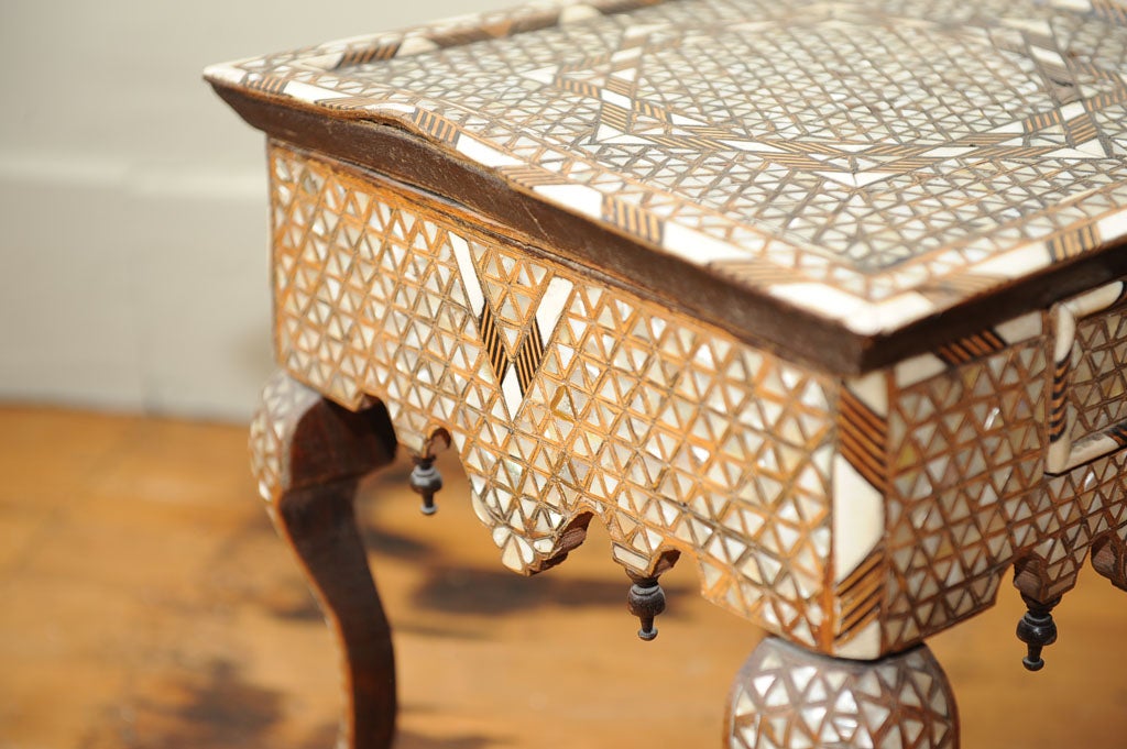 Moroccan Bone and Mother of Pearl Tabouret 4