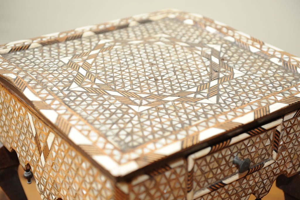 Moroccan Bone and Mother of Pearl Tabouret 5