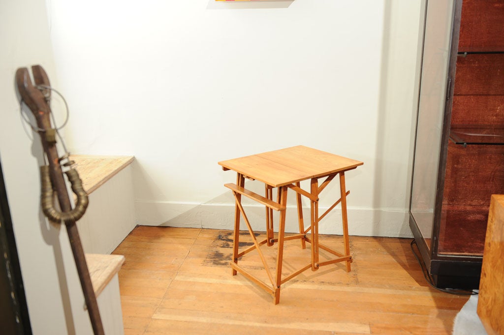 American Campaign Style Teak Easel Table For Sale