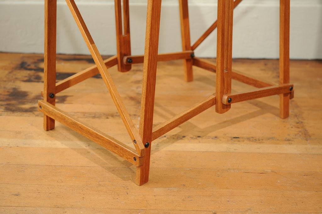 Contemporary Campaign Style Teak Easel Table For Sale