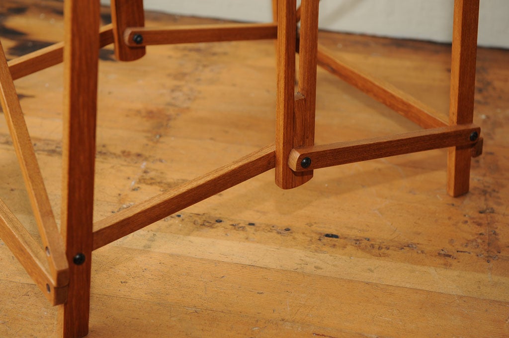 Campaign Style Teak Easel Table For Sale 2