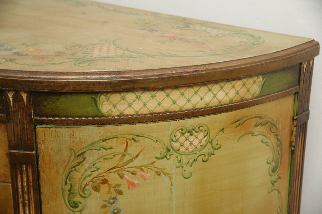 1940s ITALIAN HAND PAINTED DEMILUNE CONSOLE 4