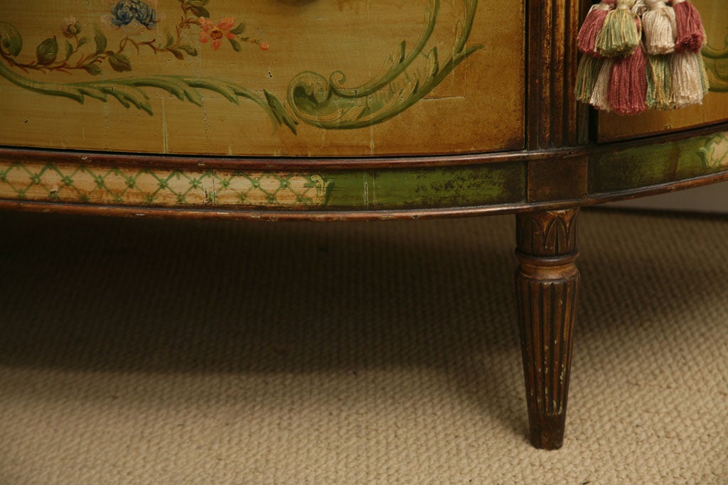 1940s ITALIAN HAND PAINTED DEMILUNE CONSOLE 5