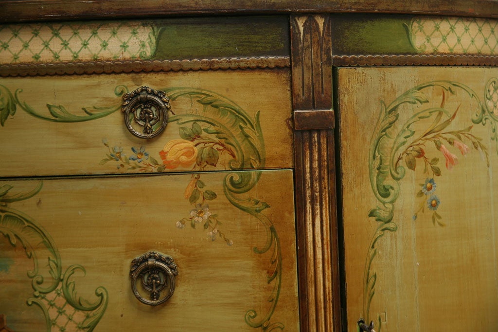 1940s ITALIAN HAND PAINTED DEMILUNE CONSOLE 6