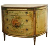 1940s ITALIAN HAND PAINTED DEMILUNE CONSOLE