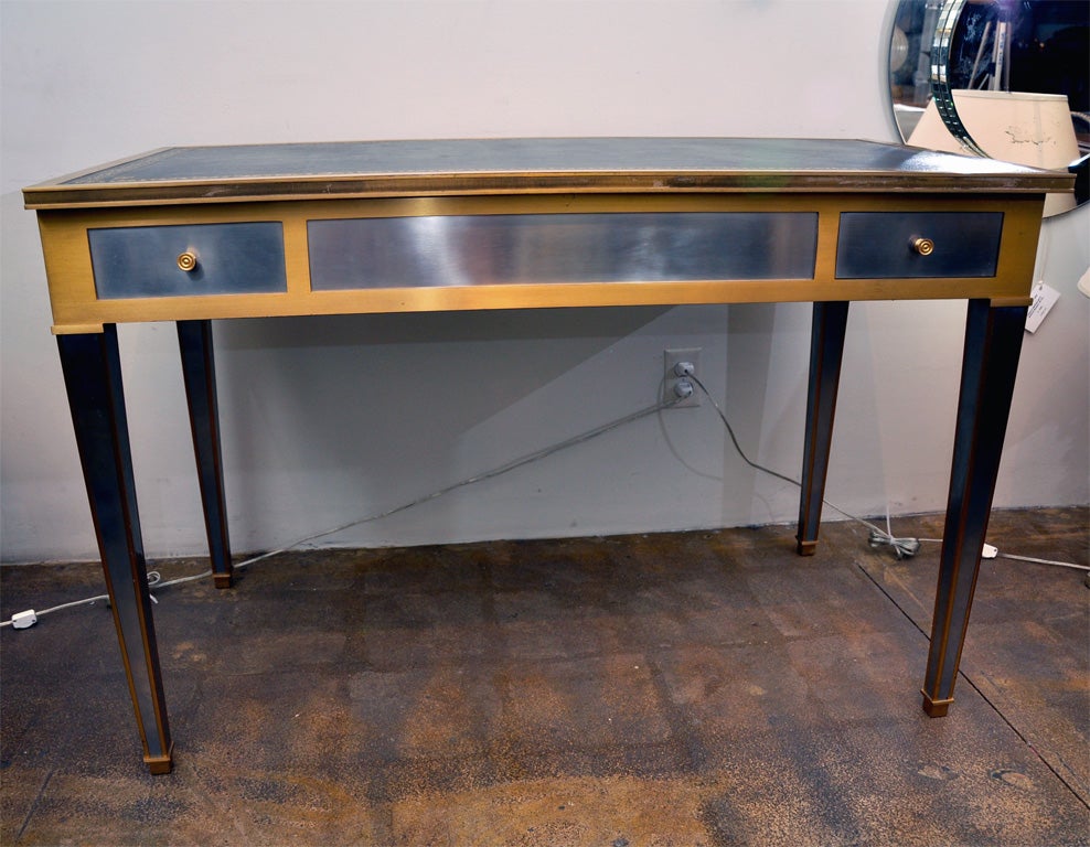 60's 70's Brushed Steel And Brass Tric Trac Table