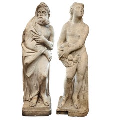 Pair 19th Century of Marble Statues