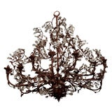 Iron and Glass Chandelier