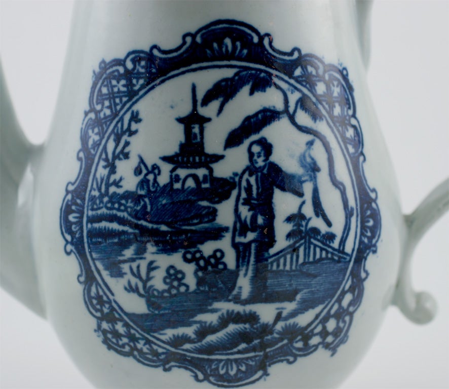 English Liverpool Porcelain Teapot For Sale