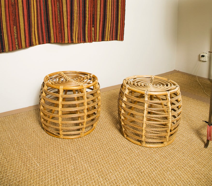 Charming rattan stool priced individually at $395. One available.