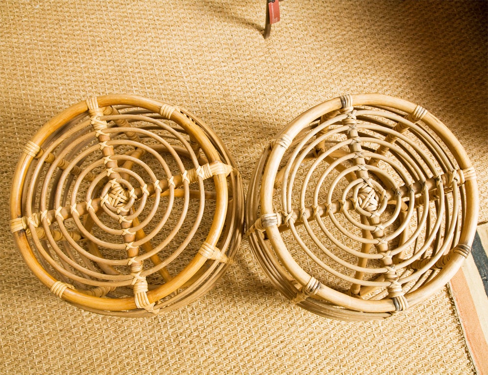 Rattan Stool - one SOLD 2